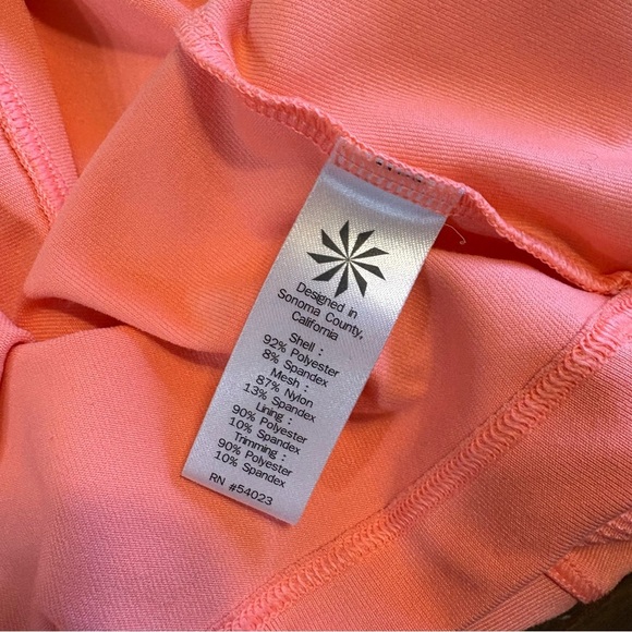 Athleta Deuce Court Tennis Dress Melon Shock Built In Bra Sheer XS Coral Orange - Picture 8 of 8